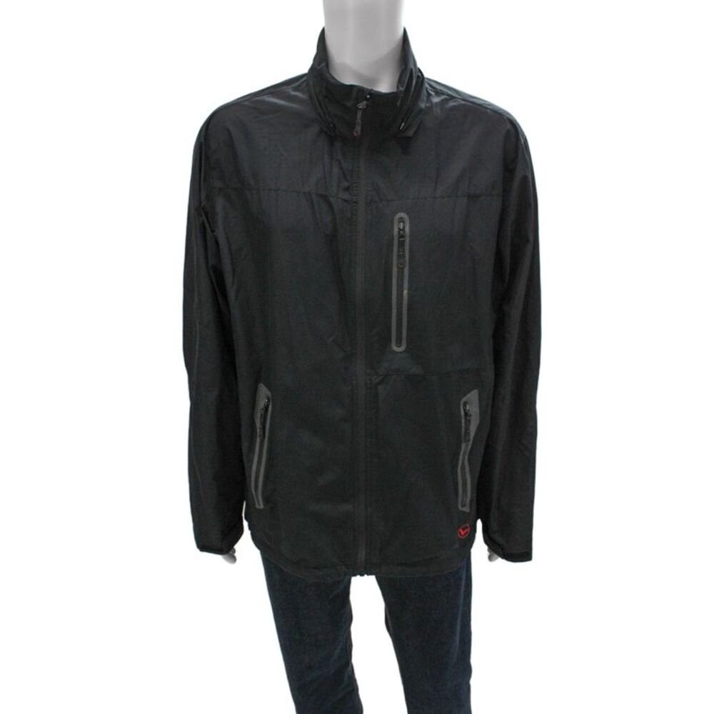 Hawke & Co Mens Windbreaker Black Zip Polyester Size XL